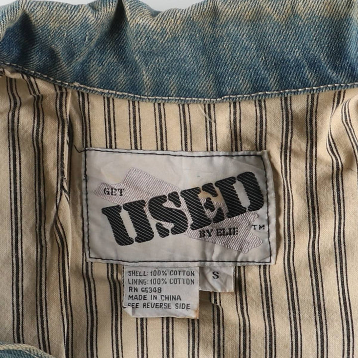 90'S Get Used By Elie Fringe Denim Jacket, Women's Size Small, Vintage cotton blue type Vintage Second Hand