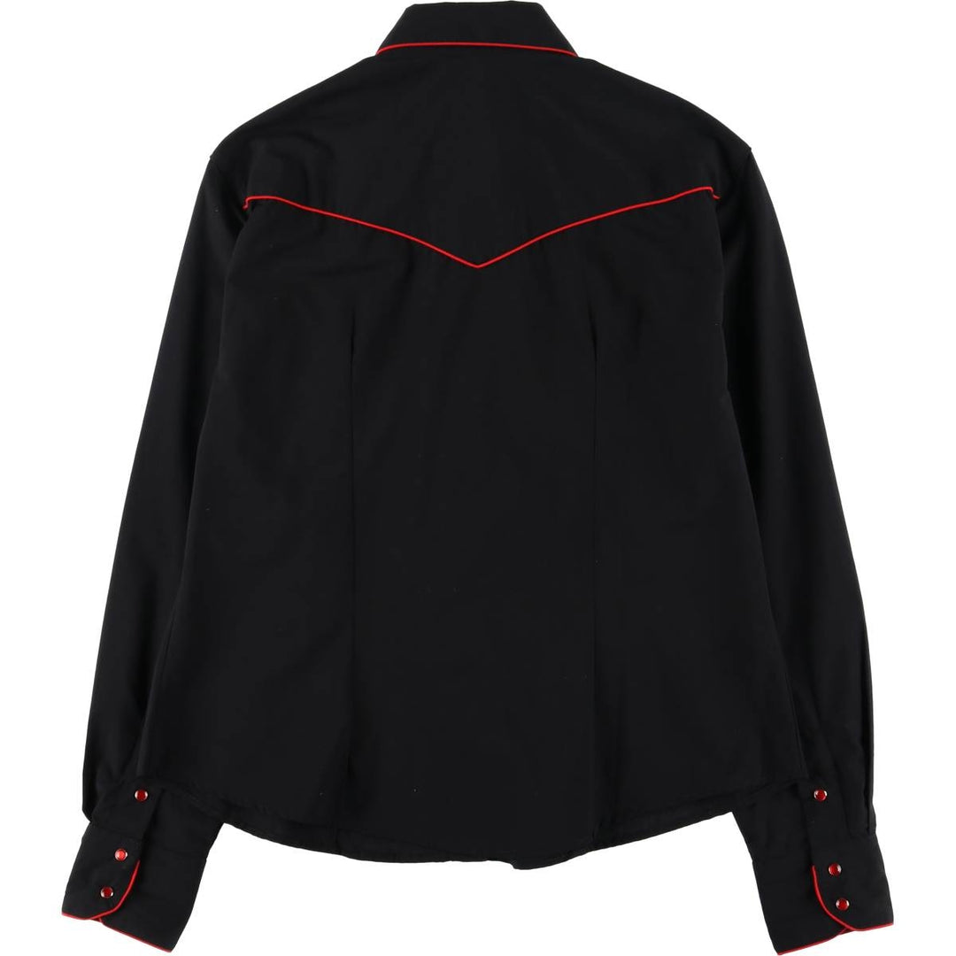 SENOR DE LOS CIELOS Floral Rose Pattern Long Sleeve Western Shirt, Women's, Size XL polyester black type Vintage Second Hand