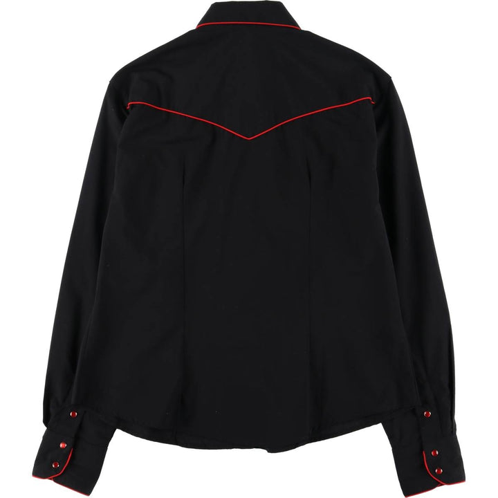 SENOR DE LOS CIELOS Floral Rose Pattern Long Sleeve Western Shirt, Women's, Size XL polyester black type Vintage Second Hand