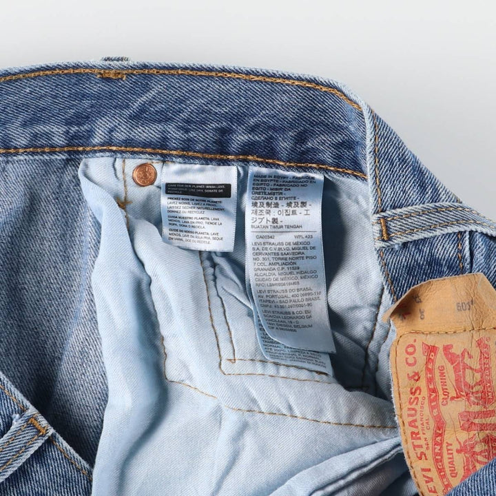 Levi's 501 straight denim pants for men, size W34 cotton Blue type light blue Vintage Second Hand