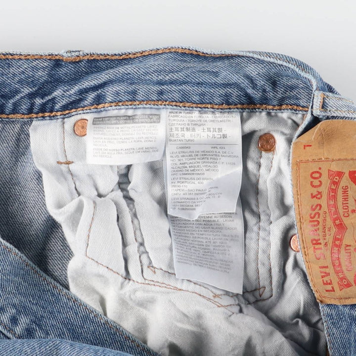 Levi's 501 straight denim pants for men, size W34 cotton Blue type light blue Vintage Second Hand