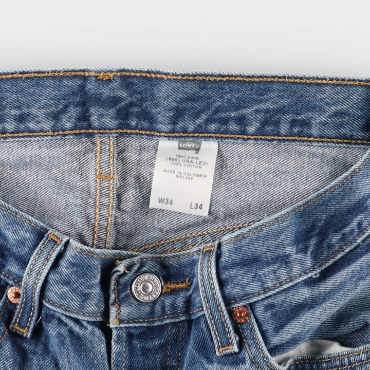 00'S Levi's 501 straight denim pants for men, size W33 cotton Blue type light blue Vintage Second Hand