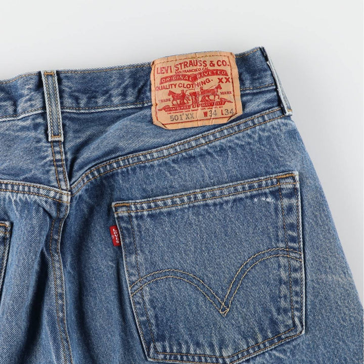 00'S Levi's 501 straight denim pants for men, size W33 cotton Blue type light blue Vintage Second Hand