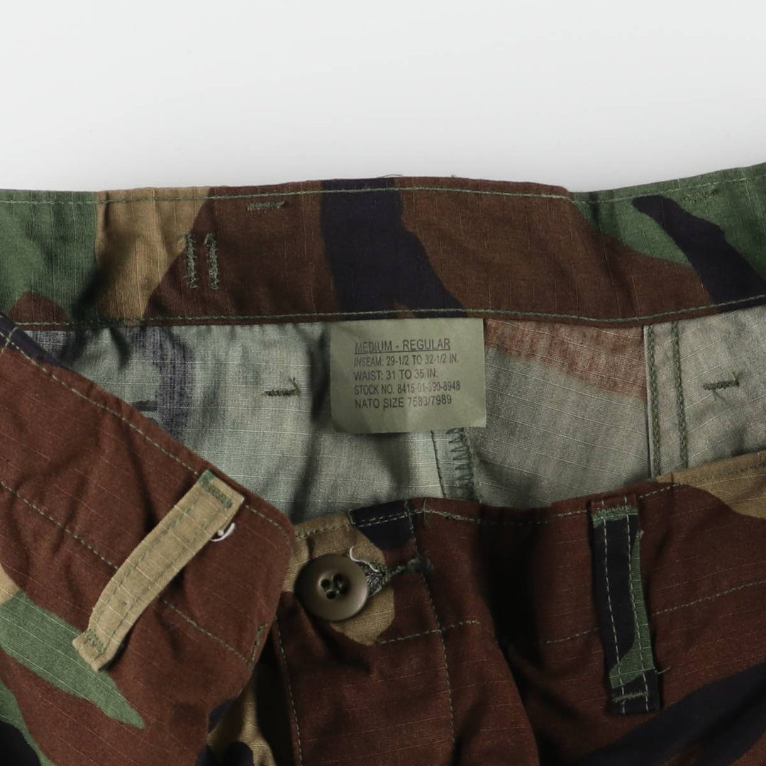 00'S US military genuine woodland camo military cargo pants combat pants made in USA MEDIUM-REGULAR men's w33 equivalent /eaa525839