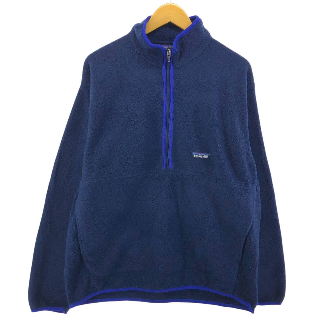 90s-00'S Patagonia SYNCHILLA fleece pullover, men's size L, vintage polyester navy blue type Vintage Second Hand