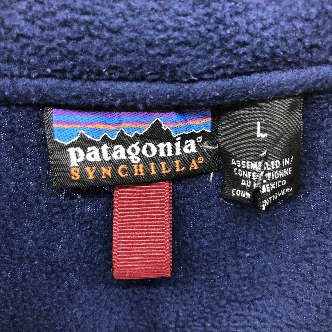 90s-00'S Patagonia SYNCHILLA fleece pullover, men's size L, vintage polyester navy blue type Vintage Second Hand