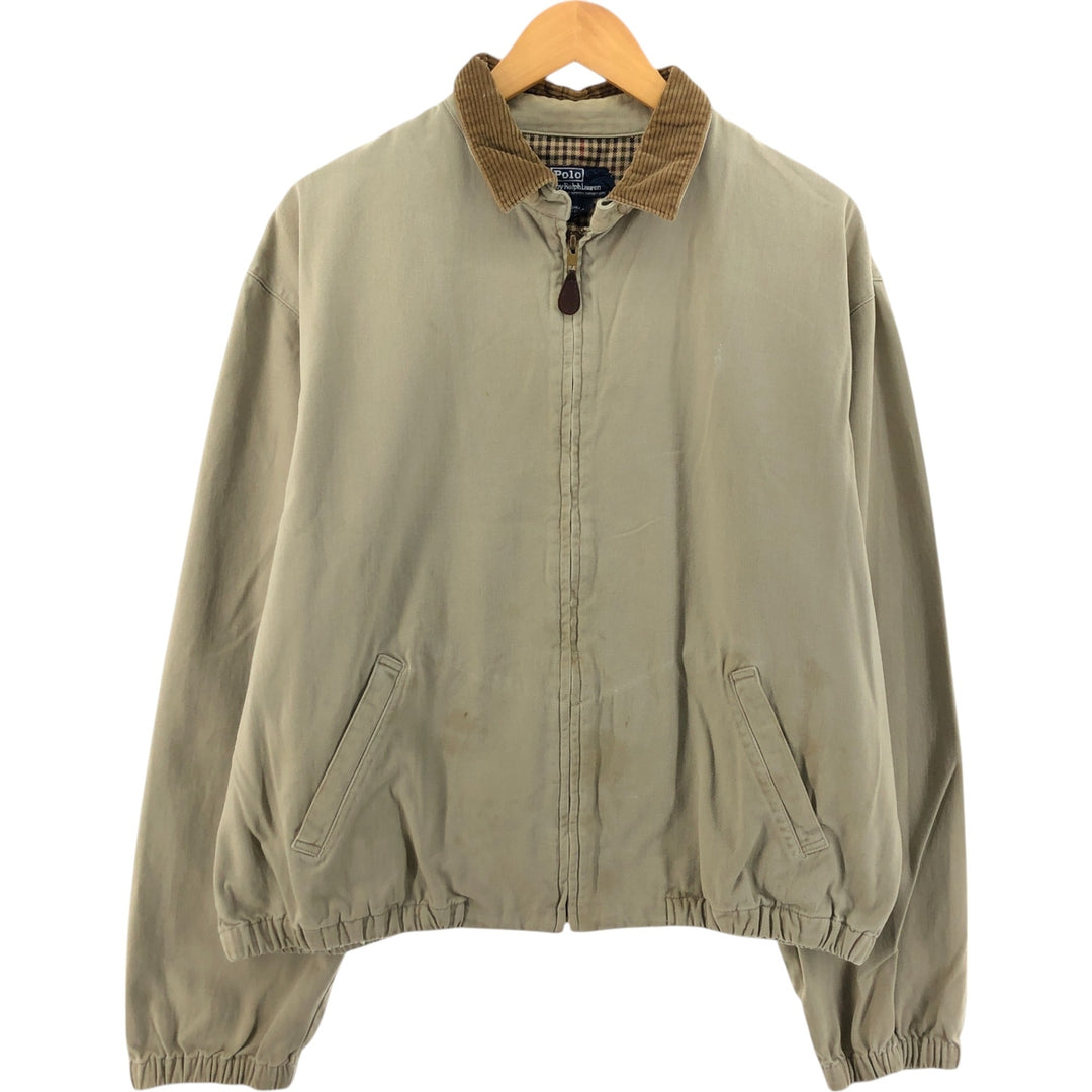 90'S Ralph Lauren POLO by Ralph Lauren Swing Top Sports Jacket Made in USA Men's L size cotton Beige type Vintage Second Hand