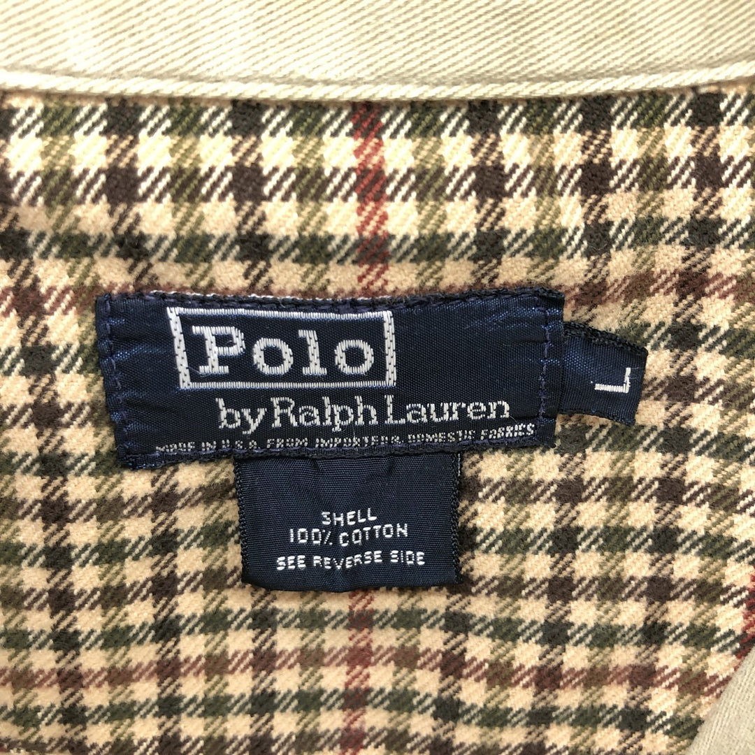 90'S Ralph Lauren POLO by Ralph Lauren Swing Top Sports Jacket Made in USA Men's L size cotton Beige type Vintage Second Hand