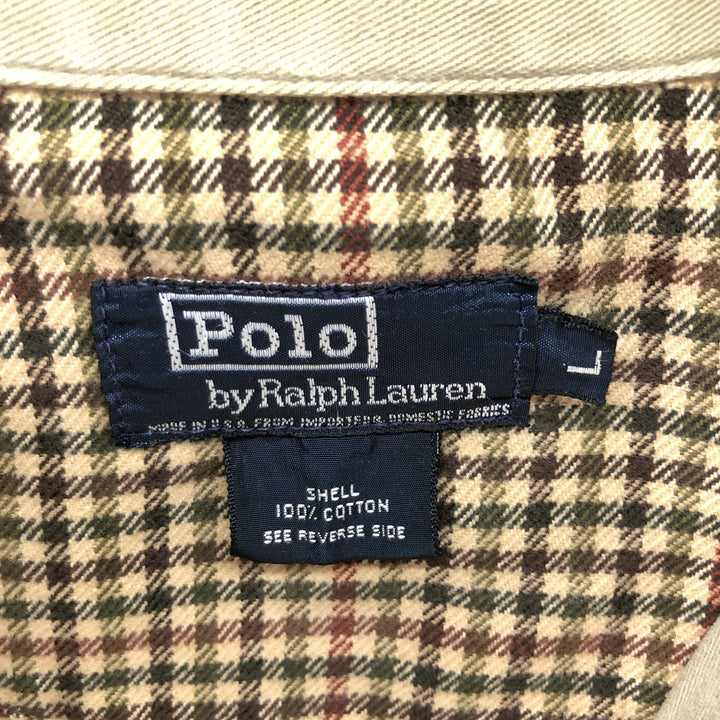 90'S Ralph Lauren POLO by Ralph Lauren Swing Top Sports Jacket Made in USA Men's L size cotton Beige type Vintage Second Hand