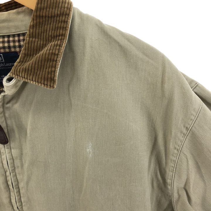 90'S Ralph Lauren POLO by Ralph Lauren Swing Top Sports Jacket Made in USA Men's L size cotton Beige type Vintage Second Hand