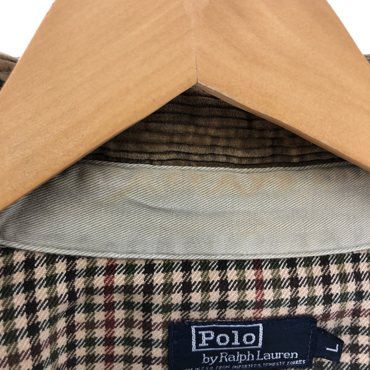 90'S Ralph Lauren POLO by Ralph Lauren Swing Top Sports Jacket Made in USA Men's L size cotton Beige type Vintage Second Hand