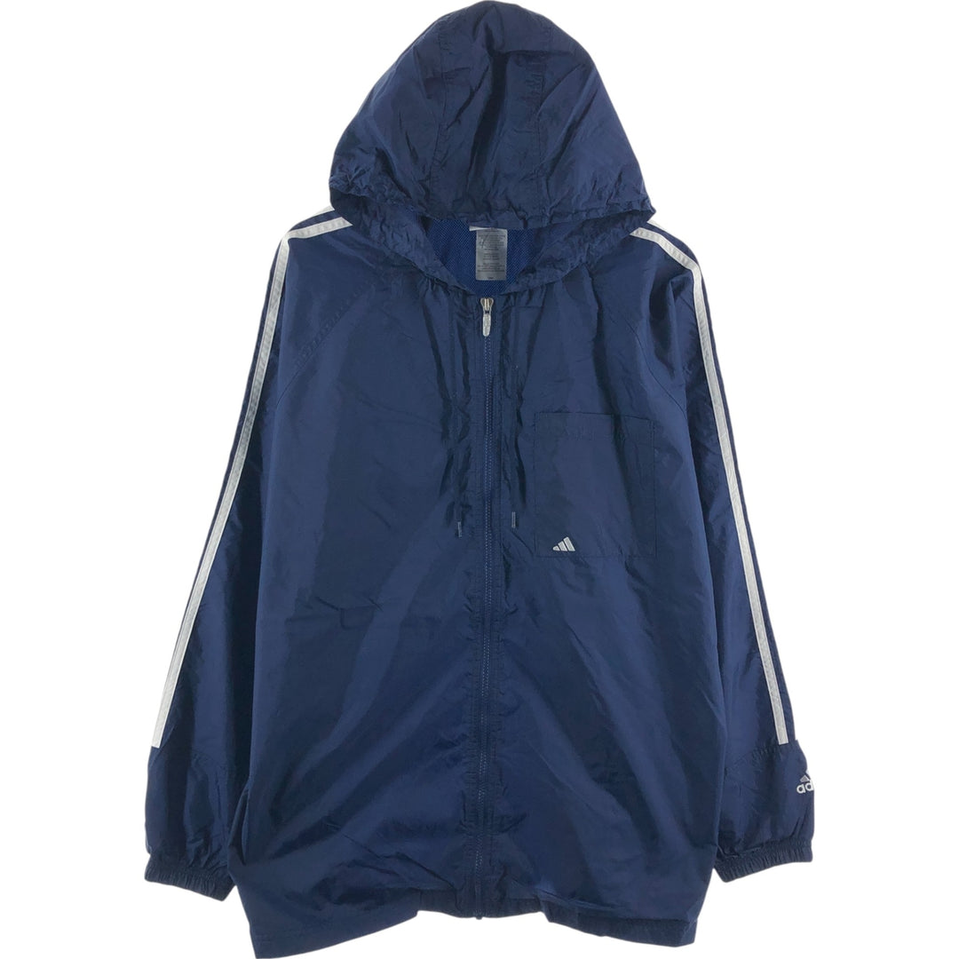 00'S Adidas Back Logo Nylon Parka Men's Size L Nylon navy blue type Vintage Second Hand