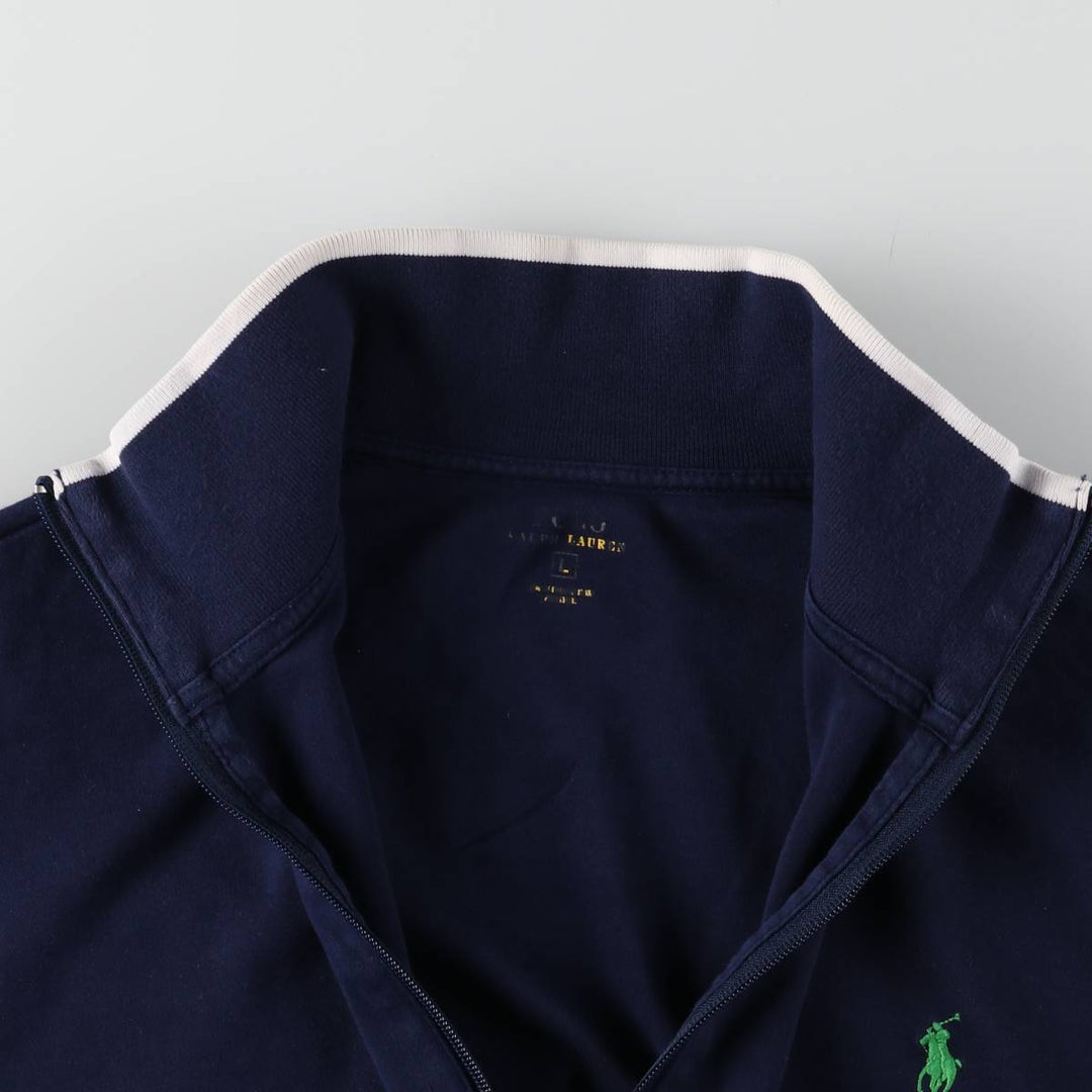 Ralph Lauren POLO RALPH LAUREN Full Zip Sweatshirt Trainer Men's L size cotton navy blue type Vintage Second Hand