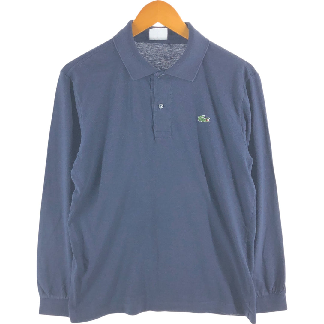 Vintage 1980'S Lacoste long-sleeved polo shirt, Made in Spain, size 4, men's size M cotton navy blue type Vintage Second Hand