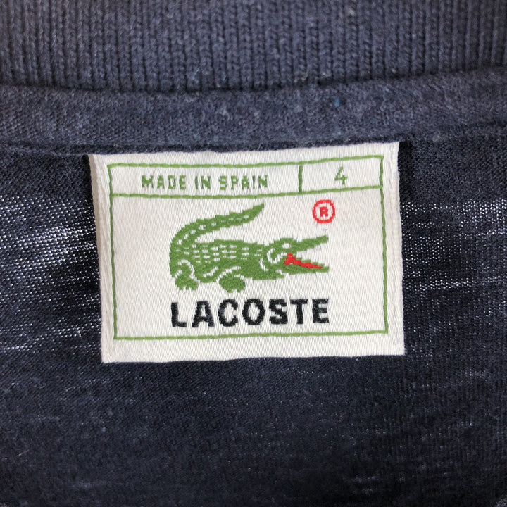 Vintage 1980'S Lacoste long-sleeved polo shirt, Made in Spain, size 4, men's size M cotton navy blue type Vintage Second Hand