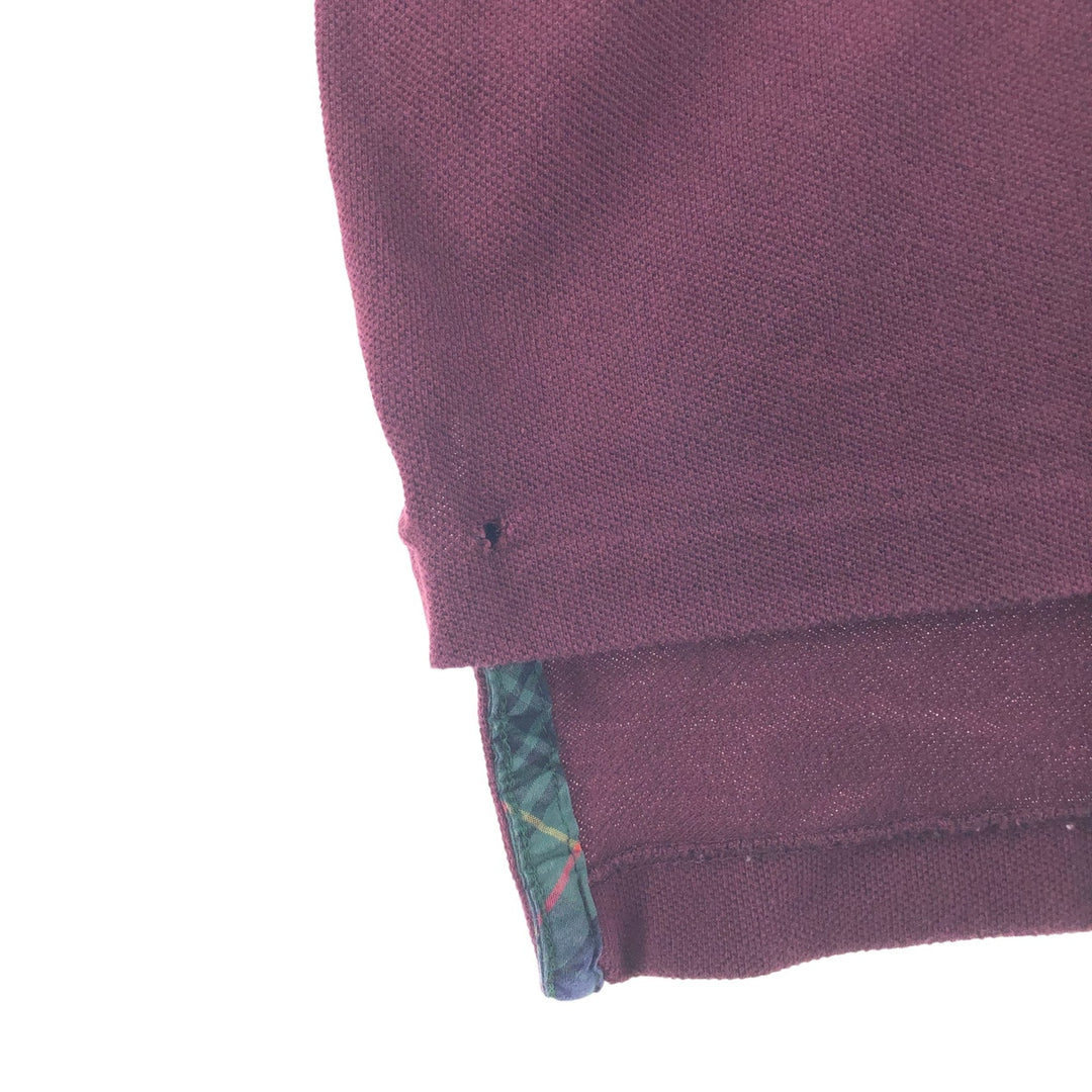 Ralph Lauren POLO by Ralph Lauren long sleeve polo shirt, men's size L cotton wine-red Vintage Second Hand