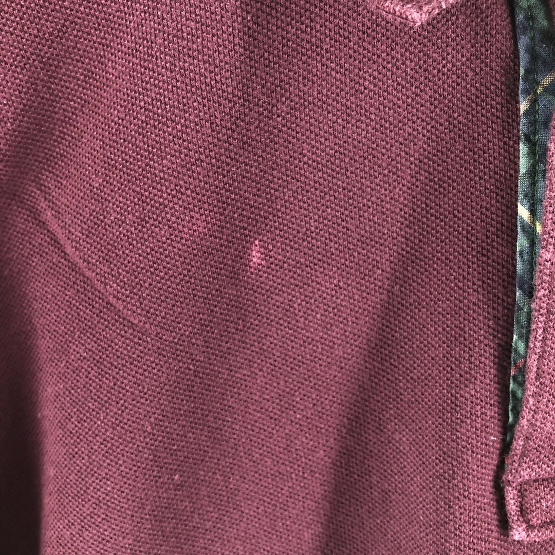 Ralph Lauren POLO by Ralph Lauren long sleeve polo shirt, men's size L cotton wine-red Vintage Second Hand