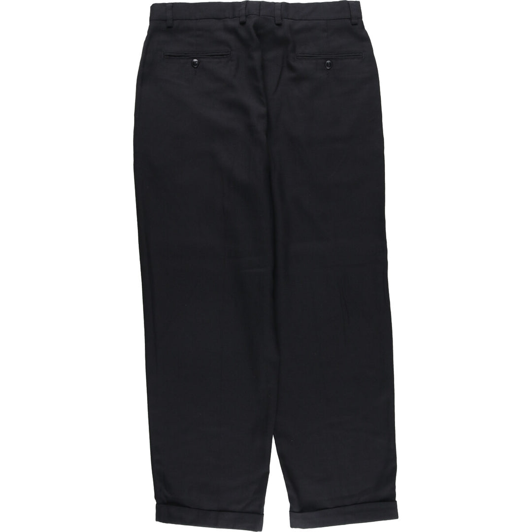 Liz Claiborne Two-pleat Slacks, Men's Size W34 polyester black type Vintage Second Hand