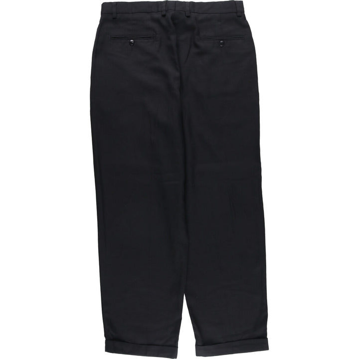 Liz Claiborne Two-pleat Slacks, Men's Size W34 polyester black type Vintage Second Hand