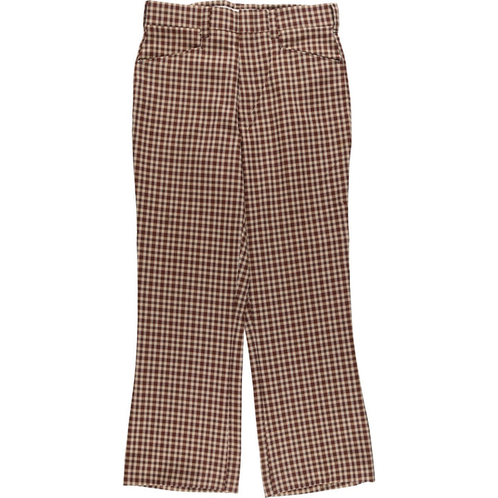 1960'S - Vintage Check Pattern Slacks, Men's Size 34 unclear brown type Vintage Second Hand