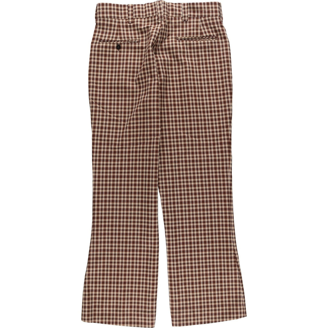 1960'S - Vintage Check Pattern Slacks, Men's Size 34 unclear brown type Vintage Second Hand