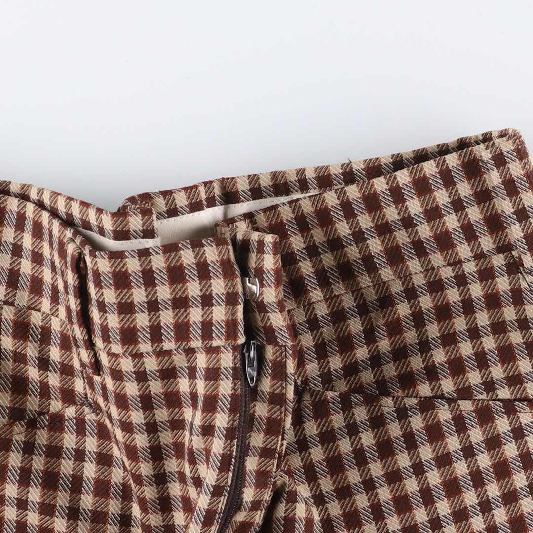1960'S - Vintage Check Pattern Slacks, Men's Size 34 unclear brown type Vintage Second Hand