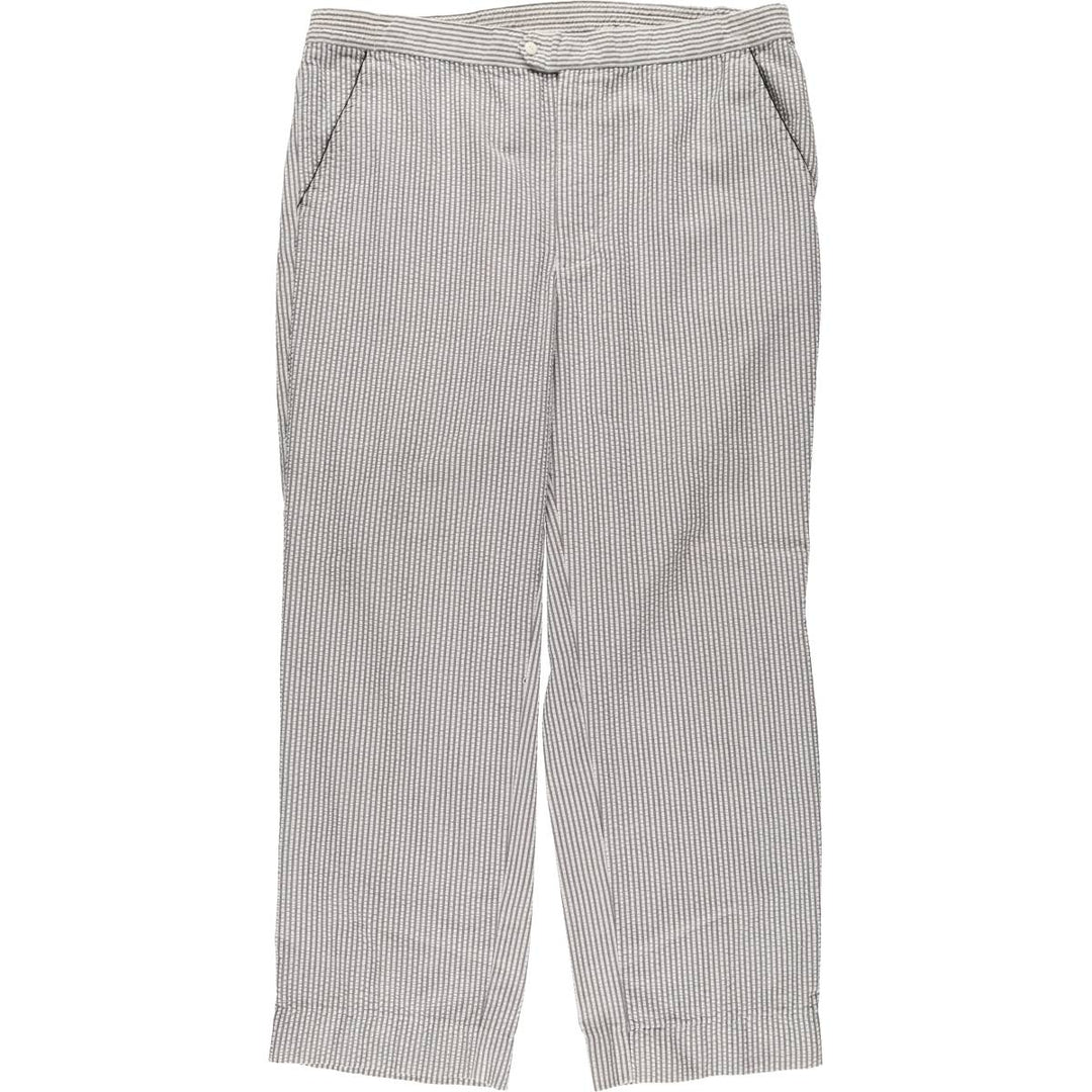 Christian Dior MONSIEUR Stripe Pattern Seersucker Slacks Pants Men's W37 polyester white type Vintage Second Hand