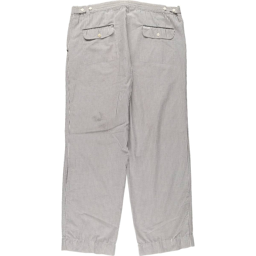 Christian Dior MONSIEUR Stripe Pattern Seersucker Slacks Pants Men's W37 polyester white type Vintage Second Hand