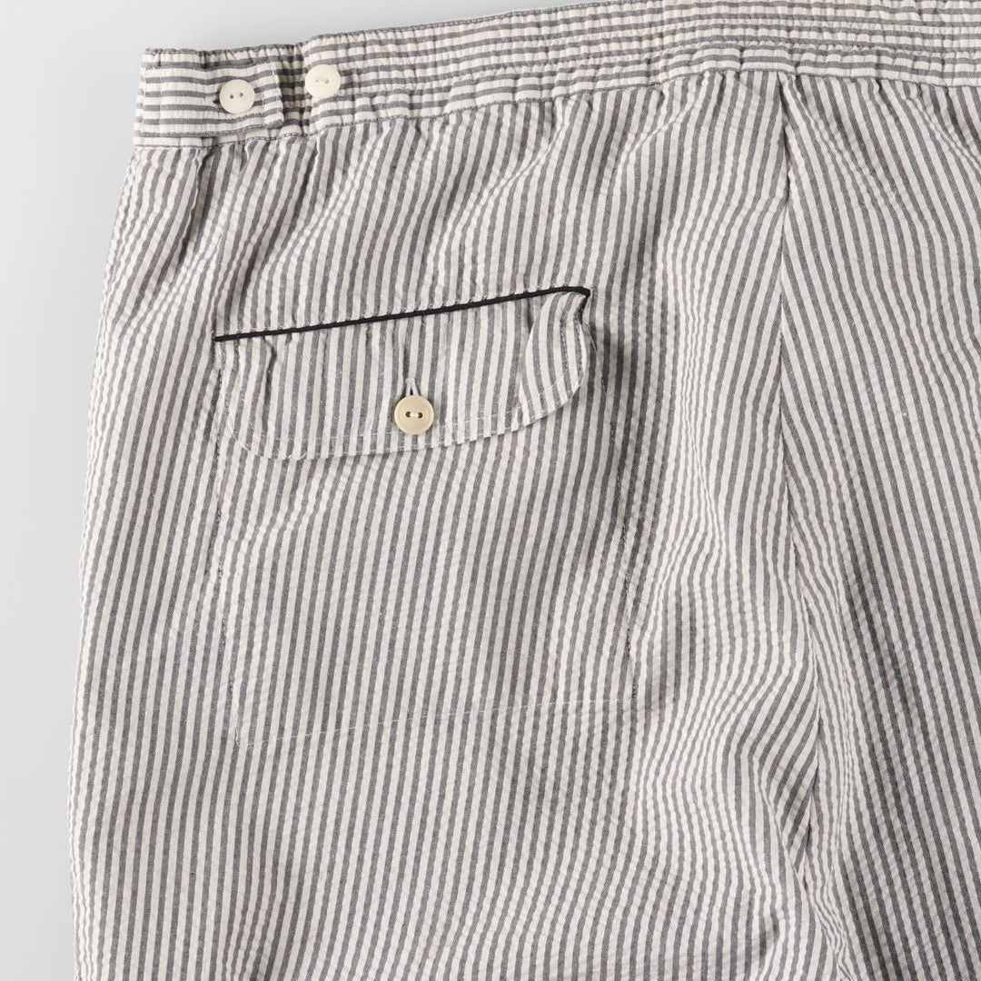 Christian Dior MONSIEUR Stripe Pattern Seersucker Slacks Pants Men's W37 polyester white type Vintage Second Hand