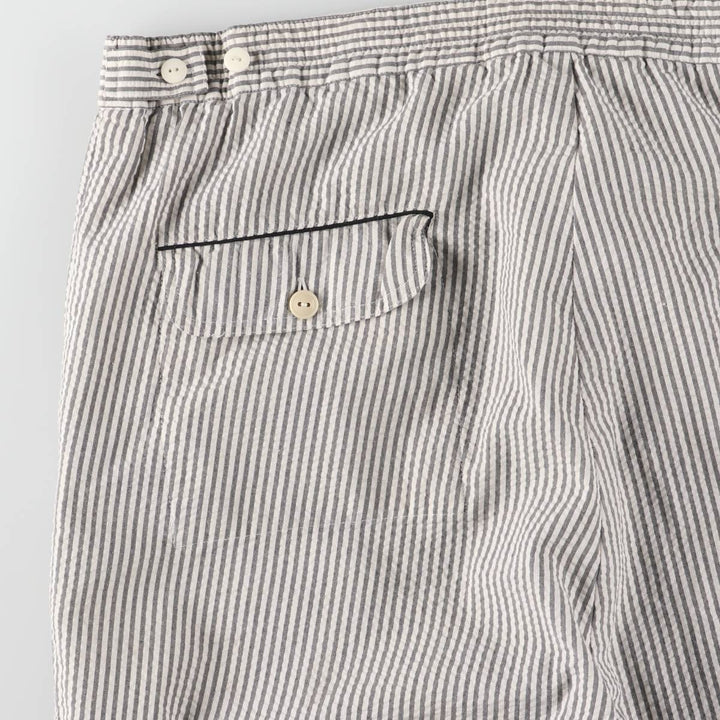 Christian Dior MONSIEUR Stripe Pattern Seersucker Slacks Pants Men's W37 polyester white type Vintage Second Hand