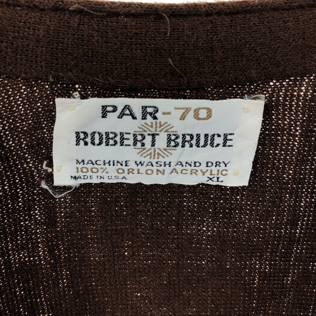70'S ROBERT BRUCE Acrylic Knit Cardigan Made in USA Men's XL Vintage /eaa526053