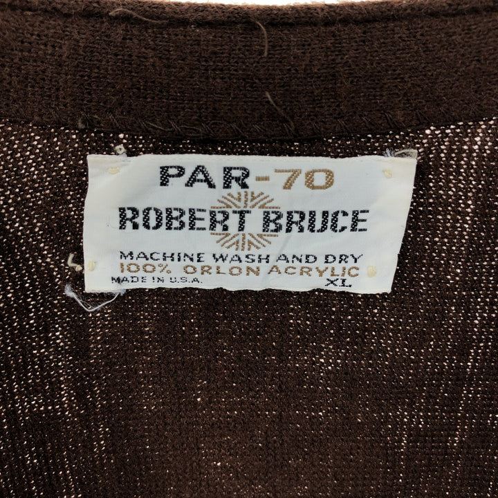 70'S ROBERT BRUCE Acrylic Knit Cardigan Made in USA Men's XL Vintage /eaa526053