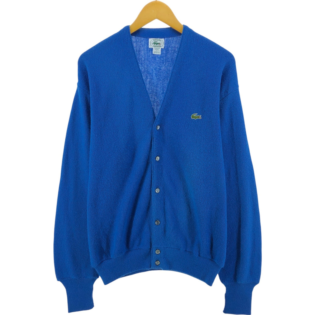 80'S Lacoste IZOD Acrylic Knit Cardigan Made in USA Men's L Size Vintage /eaa526057