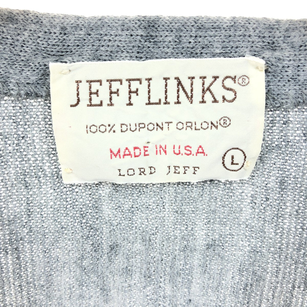 70'S JEFFLINKS Acrylic Knit Cardigan Made in USA Men's Size L Vintage /eaa526062
