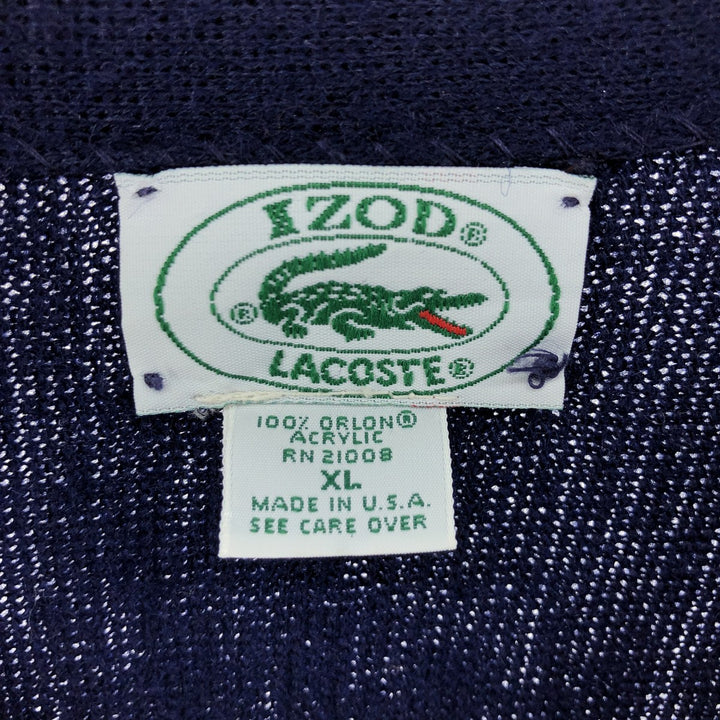 80s-90'S Lacoste IZOD Acrylic Knit Cardigan Made in USA Men's XL Vintage /eaa526065