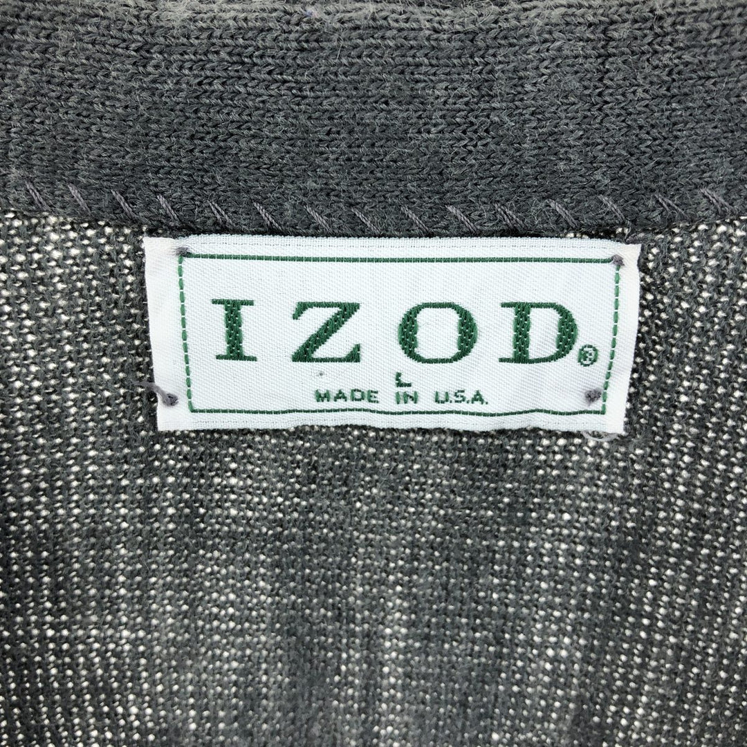 90'S IZOD Acrylic Knit Cardigan Made in USA Men's L Size Vintage /eaa526074