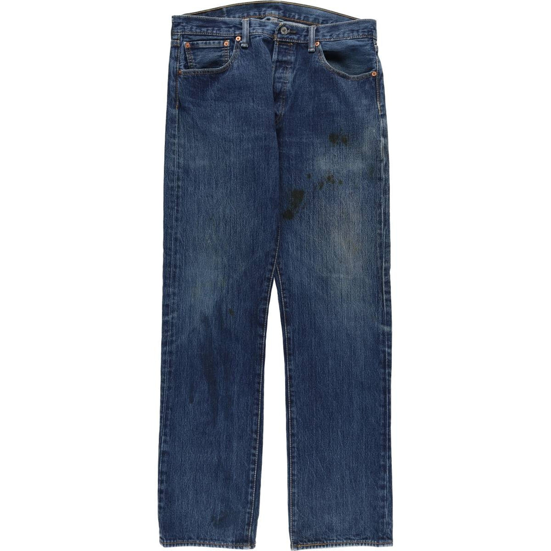 Levi's 501 straight denim pants for men, size W34 cotton blue type Vintage Second Hand