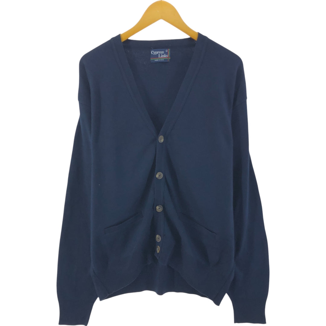 ~90'S Cypress Links Cotton Knit Cardigan Made in USA Men's L Size Vintage /eaa526103