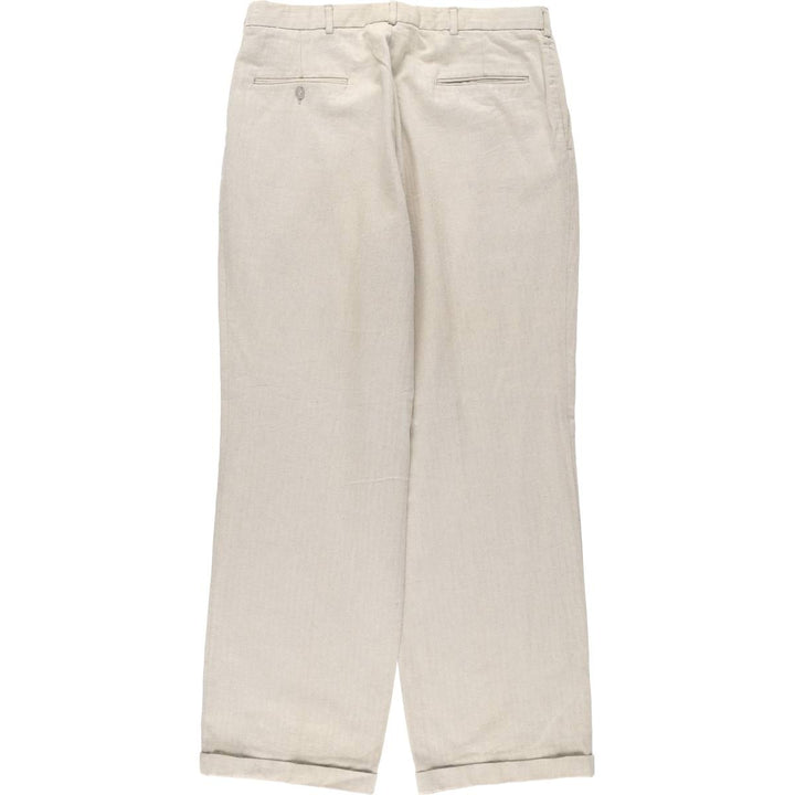 ~90'S Geoffrey Beene BEENE BRITCHES Herringbone Two-pleat Slacks Pants Made in USA Men's W34 Vintage /eaa526136