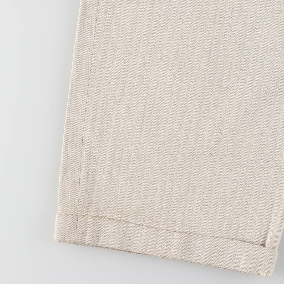 ~90'S Geoffrey Beene BEENE BRITCHES Herringbone Two-pleat Slacks Pants Made in USA Men's W34 Vintage /eaa526136