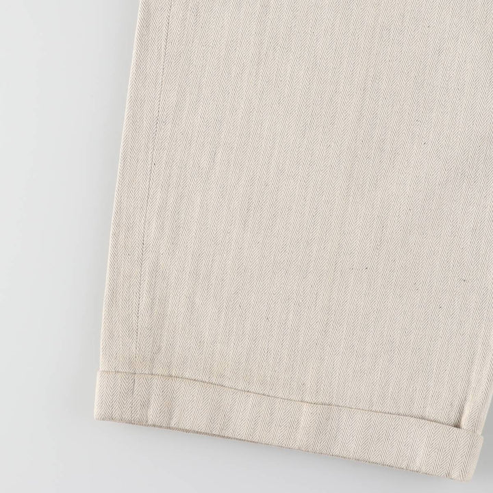 ~90'S Geoffrey Beene BEENE BRITCHES Herringbone Two-pleat Slacks Pants Made in USA Men's W34 Vintage /eaa526136