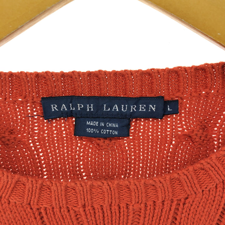 Ralph Lauren RALPH LAUREN Cable knit cotton sweater Women's size L / eaa526152