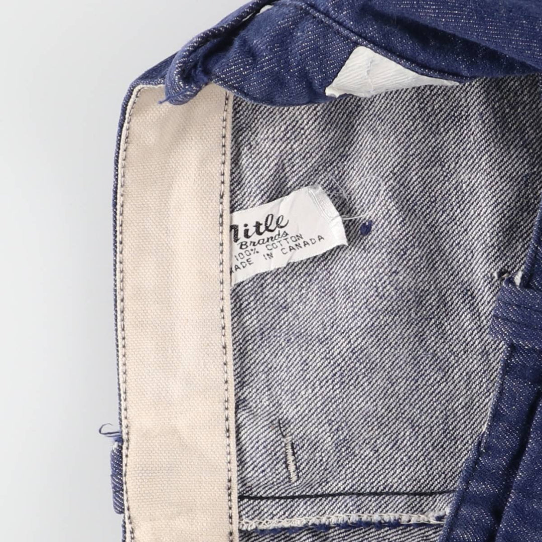 Bat-dyed bell-bottom denim pants, made in Canada, women's size L (w28). cotton blue type Vintage Second Hand