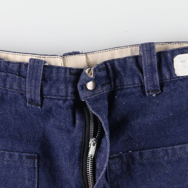 Bat-dyed bell-bottom denim pants, made in Canada, women's size L (w28). cotton blue type Vintage Second Hand