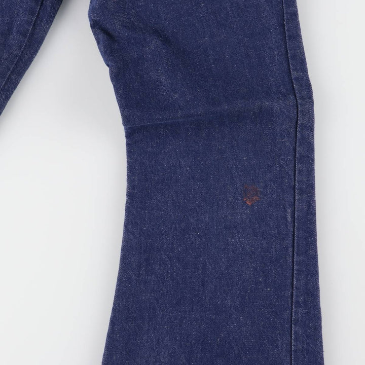 Bat-dyed bell-bottom denim pants, made in Canada, women's size L (w28). cotton blue type Vintage Second Hand