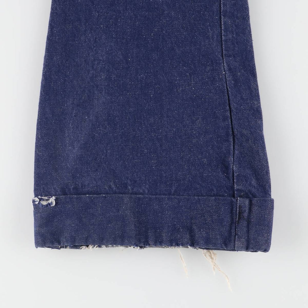 Bat-dyed bell-bottom denim pants, made in Canada, women's size L (w28). cotton blue type Vintage Second Hand