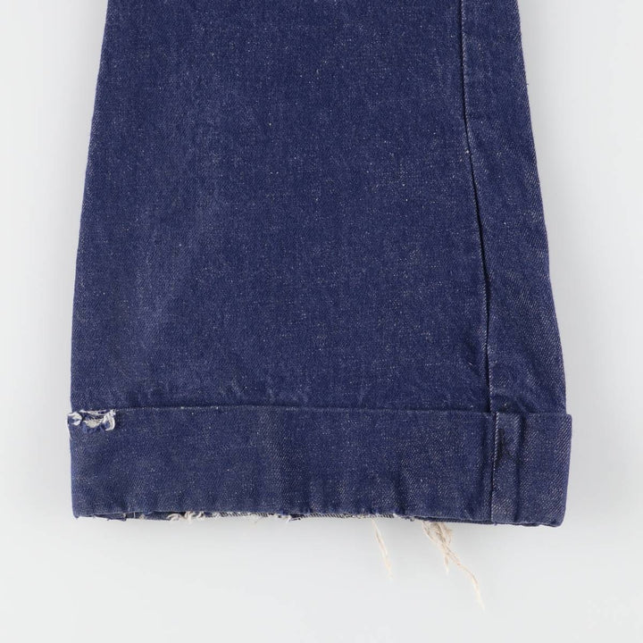 Bat-dyed bell-bottom denim pants, made in Canada, women's size L (w28). cotton blue type Vintage Second Hand