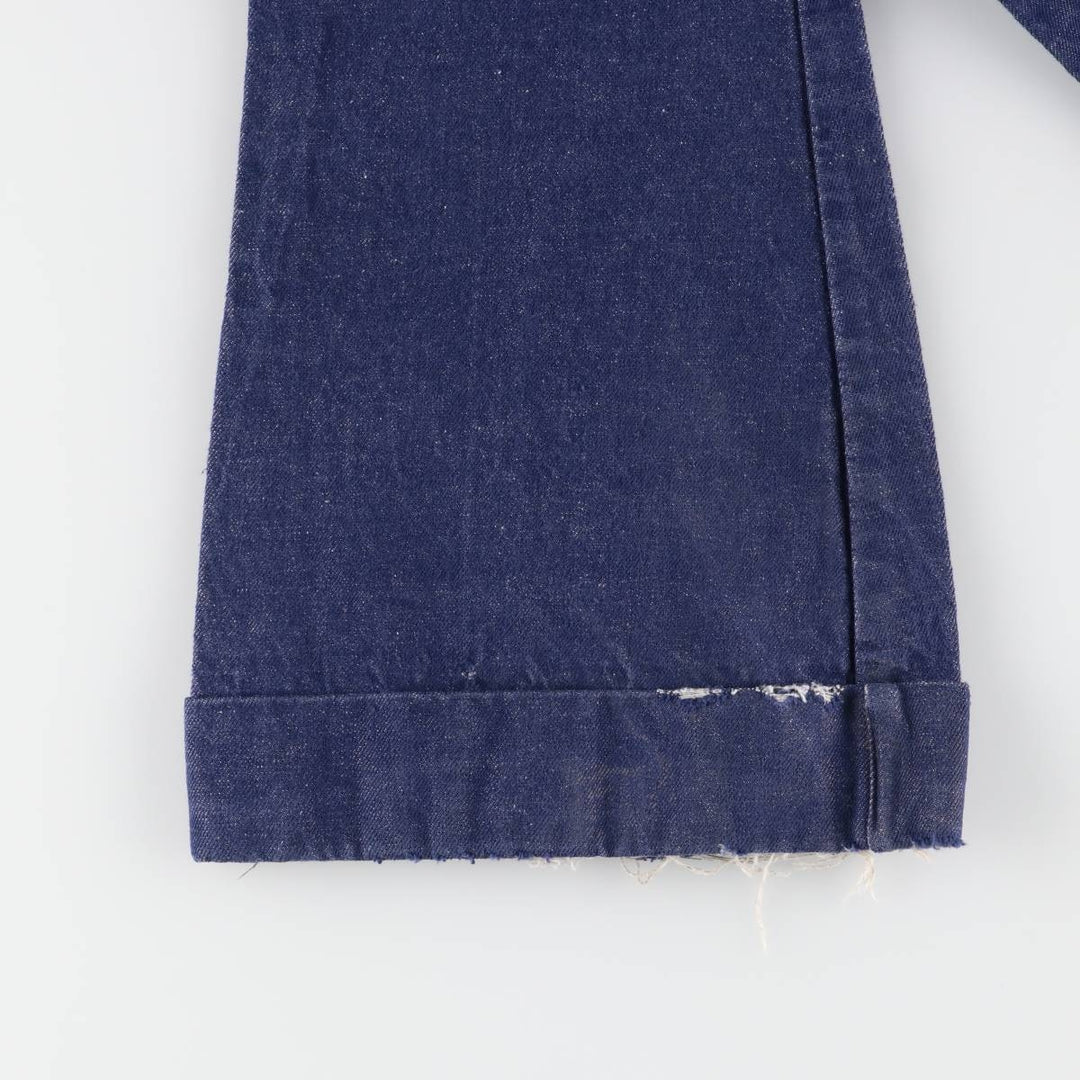 Bat-dyed bell-bottom denim pants, made in Canada, women's size L (w28). cotton blue type Vintage Second Hand