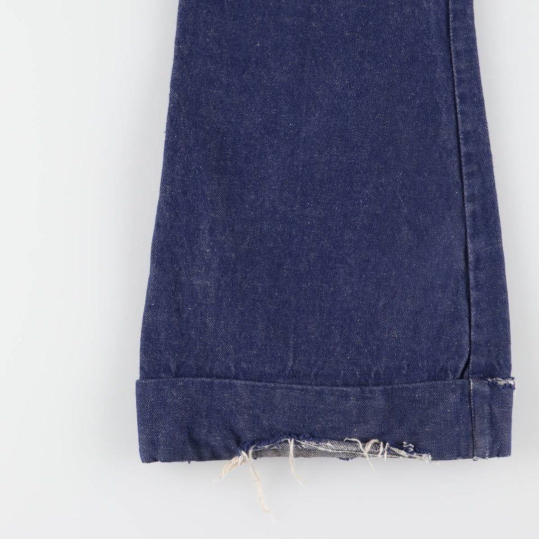 Bat-dyed bell-bottom denim pants, made in Canada, women's size L (w28). cotton blue type Vintage Second Hand