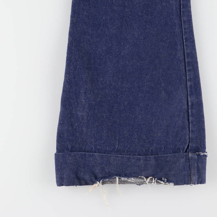 Bat-dyed bell-bottom denim pants, made in Canada, women's size L (w28). cotton blue type Vintage Second Hand